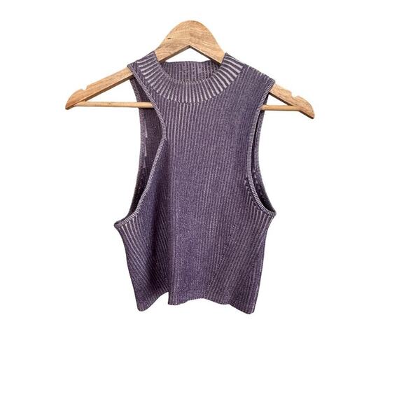 Le Ore Rimini Skirt Size S Purple Rib Knit Slit High Waist $189 retail - Picture 9 of 13